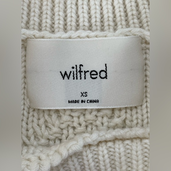 WILFRED Cream Cable Knit Sweater Vest Merino Wool/ Cotton Blend XS - Picture 6 of 10